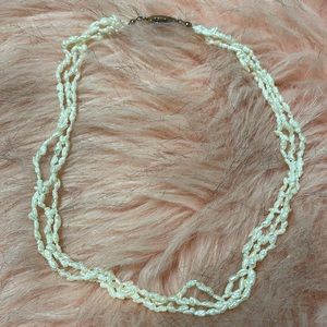 Triple strand seed pearl necklace